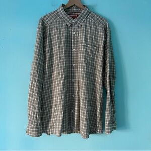 Simms Brown Plaid Long Sleeve Fishing Outdoor Nylon Shirt XXL Chest 50 Hiking
